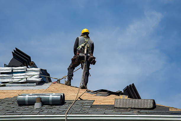 Professional Gutter Installation technician working in Harrisburg, OH